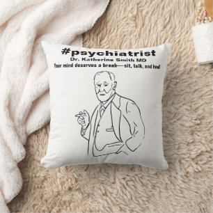 antistress Freud Psychiatry Therapy Clinic Health Throw Pillow