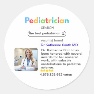 Antistress pediatrician result Google search votes Classic Round Sticker