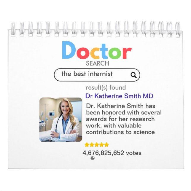 antistress PHYSICIAN DOCTOR google INTERNIST Calendar (Cover)