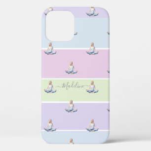ANTISTRESS  relax green violet rose pastel iPhone 12 Case