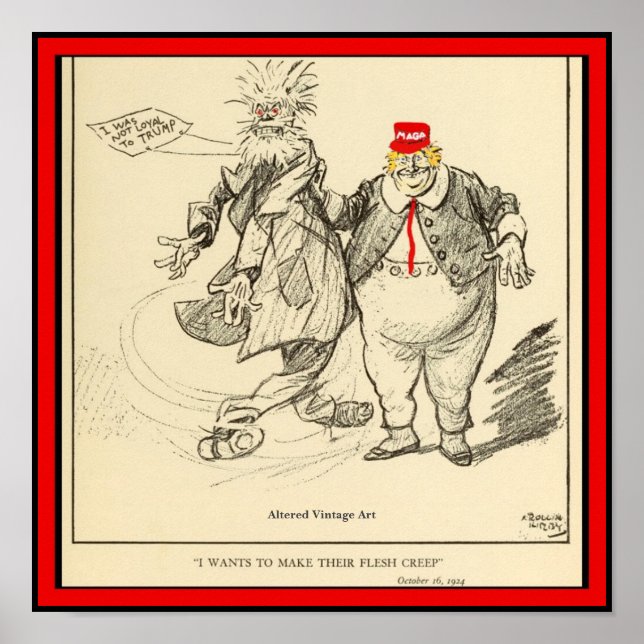 AntiTrump, Loyalty Cartoon Altered Vintage Art Poster (Front)