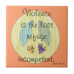 Antiwar Peace Symbol Gift Tile Trivet