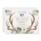 Antler boho rustic baby shower invitation boy