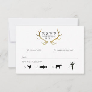 Antler en or rustique   Elégant RSVP