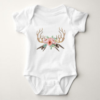 Antler Floral Baby Outfit Bodysuit