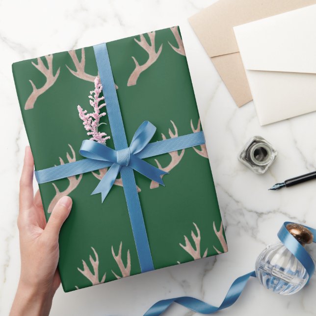 Antler green wrapping paper (Gifting)