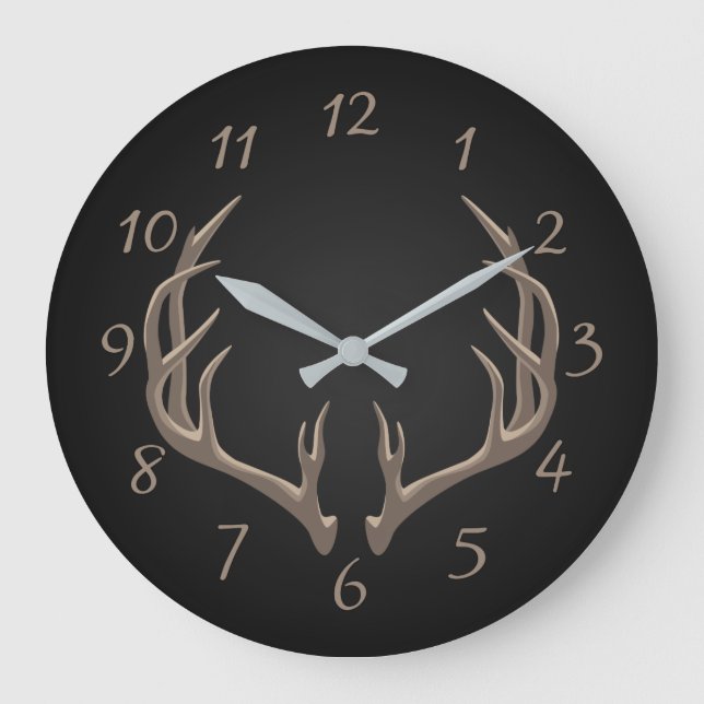 Antler Illustration Large Clock (Front)