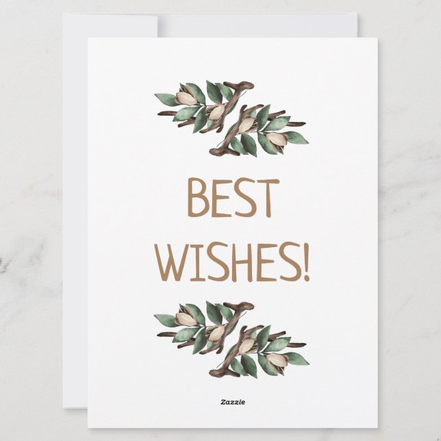 Antler with green branch Postcard (Back)