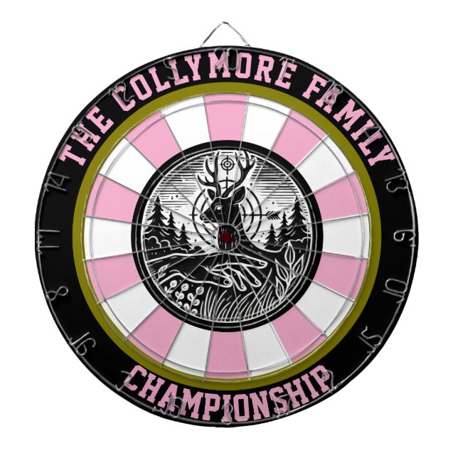 Antlered Deer in Forest Art Dartboard (Front)