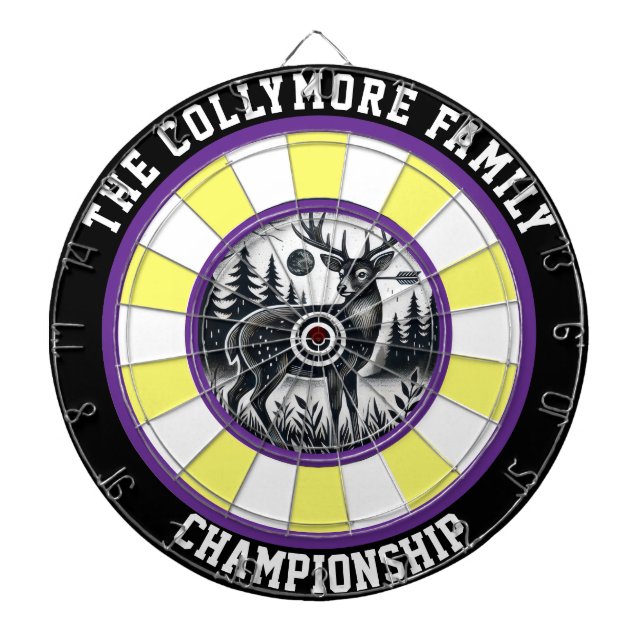 Antlered Deer in Target Circle Dartboard (Front)