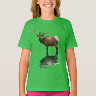 Antlered Wapiti Elk Wildlife Supporter Art T-Shirt