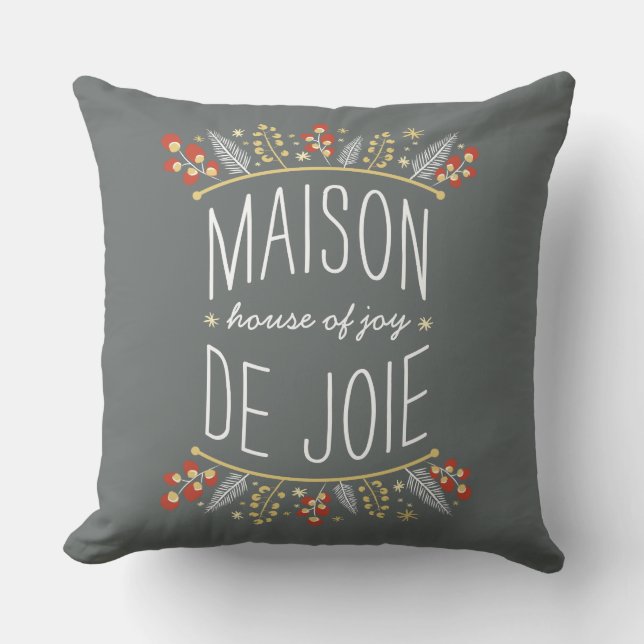 Antlers Berries and Pine | Accent Pillow (Front)