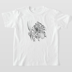Antlers Black White Abstract Tribal Tattoo Art T-Shirt