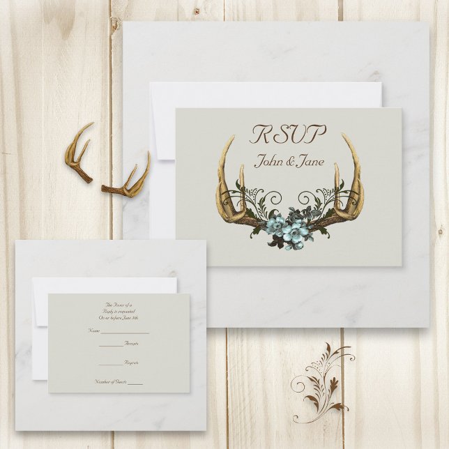 Antlers et carte RSVP Rose (Créateur téléchargé)