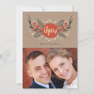 Antlers et Pine Holiday Carte photo