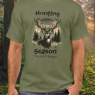 Antlers Nature Green HUNTING Personalize T-Shirt