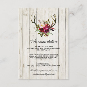 Antlers Rustic Accommodation Wood Wedding Cards