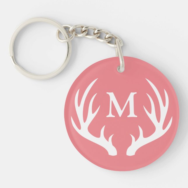 Antlers rustiques de cerfs blancs | Monogramme (Devant)