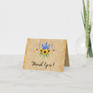 Antlers rustiques & Merci Mariage de tournesol