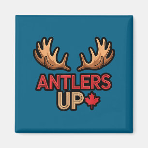 Antlers Up Canadian Pride Funny Canada Flag Moose  Magnet