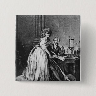 Antoine Laurent Lavoisier and his wife 2 Inch Square Button