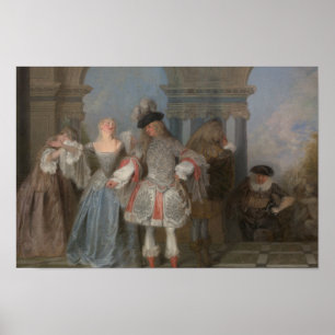 Antoine Watteau - The French Comedians Poster