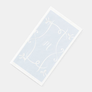 Antoinette Blue Elegant Emblem Filigree Napkin