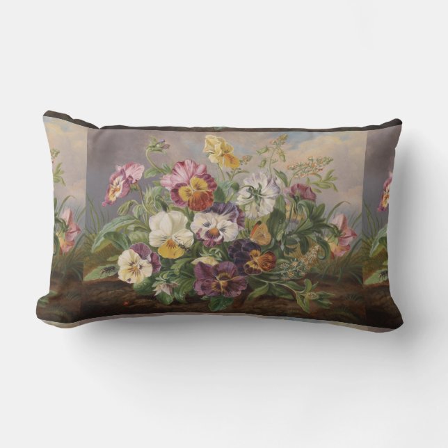 Anton Mollis Vintage Pansy Lumbar Pillow (Front)