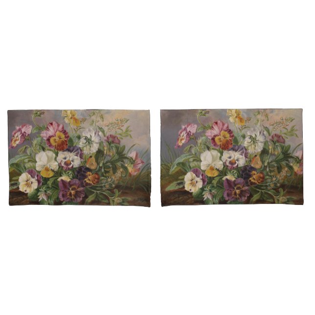 Anton Mollis Vintage Pansy Pillowcase (Front-Set)