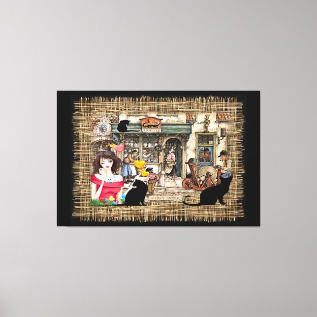 Anton Pieck - Chemist shop Canvas Print (Front)