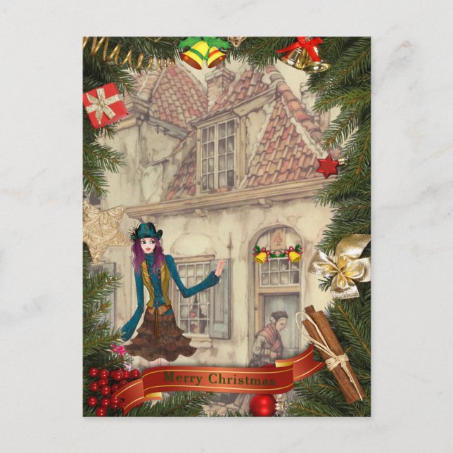 Anton Pieck invitation Noël Carte postale de vacan (Devant)