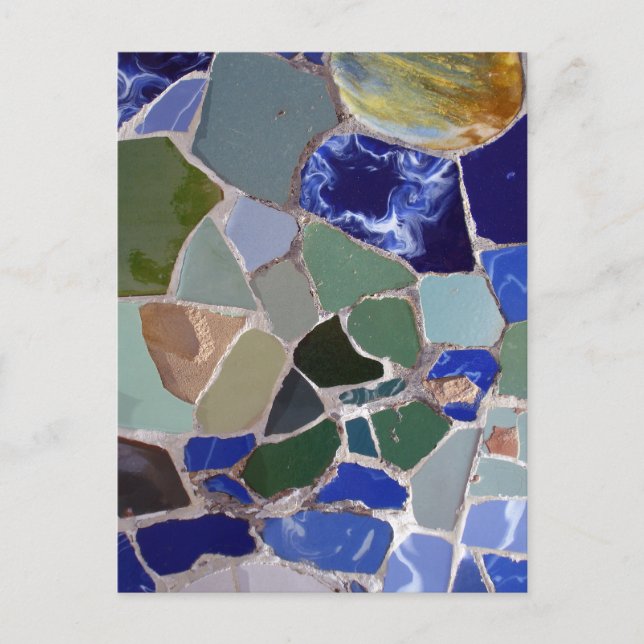 Antoni Gaudi Blue Mosaics Postcard (Front)