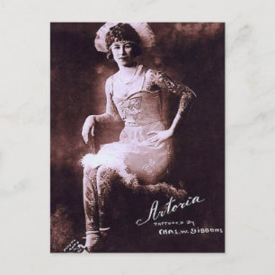 Antonia the Tattooed Lady Postcard