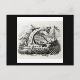 Antonio Basoli's Alphabeto Pittorico: Letter G Postcard