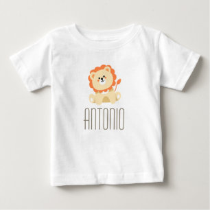 Antonio Custom Name Baby Boys Reveal Newborn Lion T-Shirt