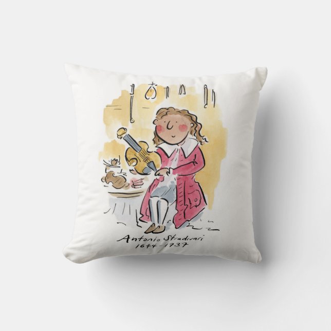 Antonio Stradivari Throw Pillow (Front)