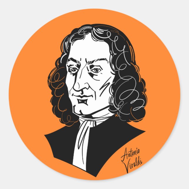 Antonio Vivaldi Classic Round Sticker (Front)