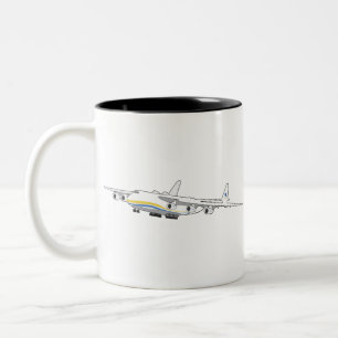 Antonov 225 Mryia Ukraine Jumbo Jet Cargo Airplane Two-Tone Coffee Mug