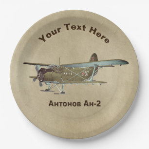 Antonov An-2 Airplane Paper Plate