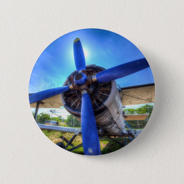 Antonov AN-2 Biplane 2 Inch Round Button (Front)