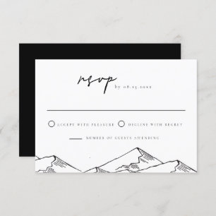 ANTORA Modern Mountain Sketch RSVP Postcard