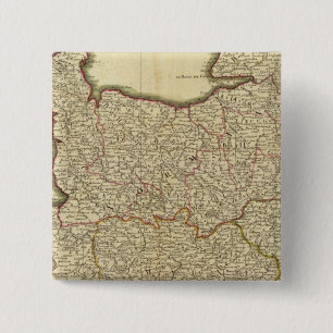 Antque Map of France 2 Inch Square Button