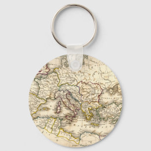 Antquie Map of Ancient Roman Keychain