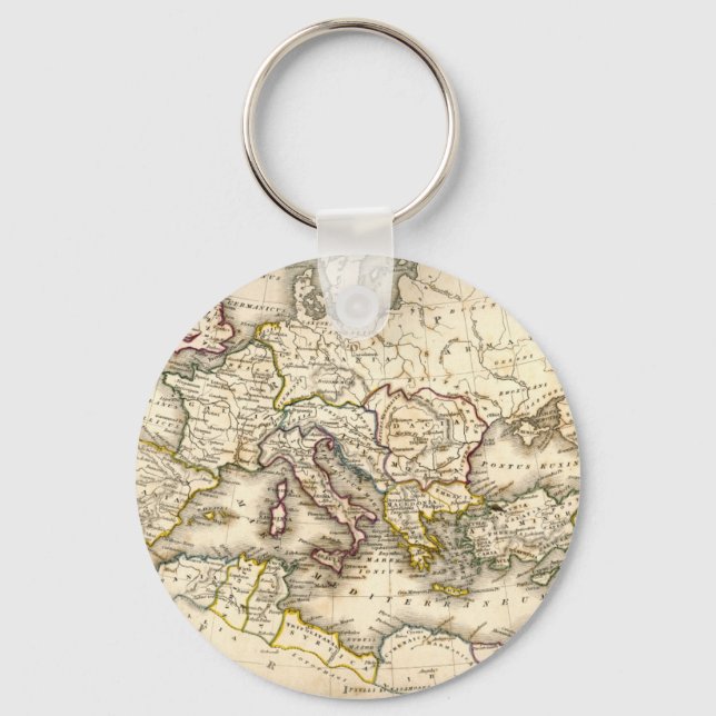 Antquie Map of Ancient Roman Keychain (Front)
