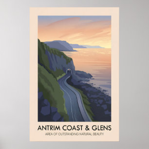 Antrim Coast And Glens AONB Travel Poster