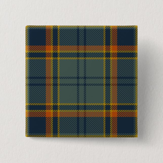 Antrim County Irish Tartan 2 Inch Square Button (Front)