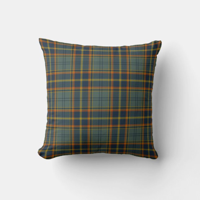 Antrim County Irish Tartan Throw Pillow (Front)