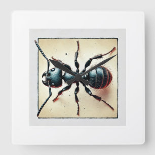 Ants 050824IREF236 - Watercolor Square Wall Clock