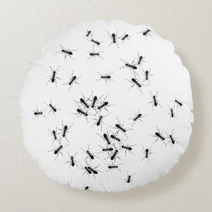 Ants All Over Round Pillow