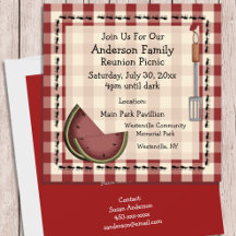 Ants and Watermelon Summer Picnic Invitation